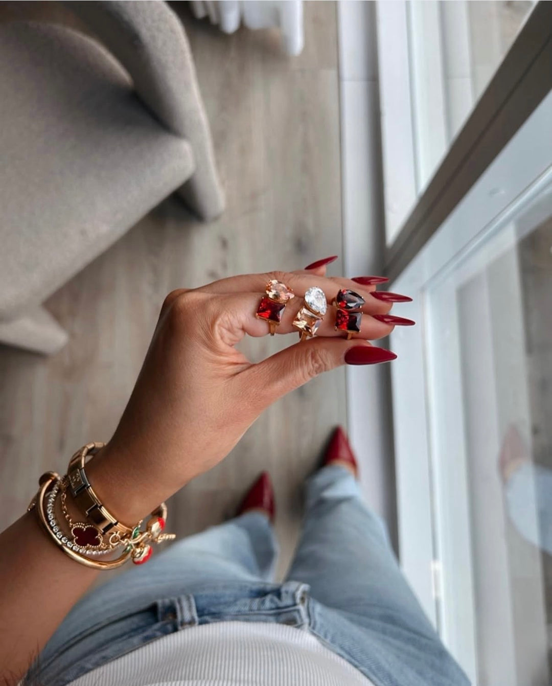 The "You & Me" Alara Birth Month Ring Silver