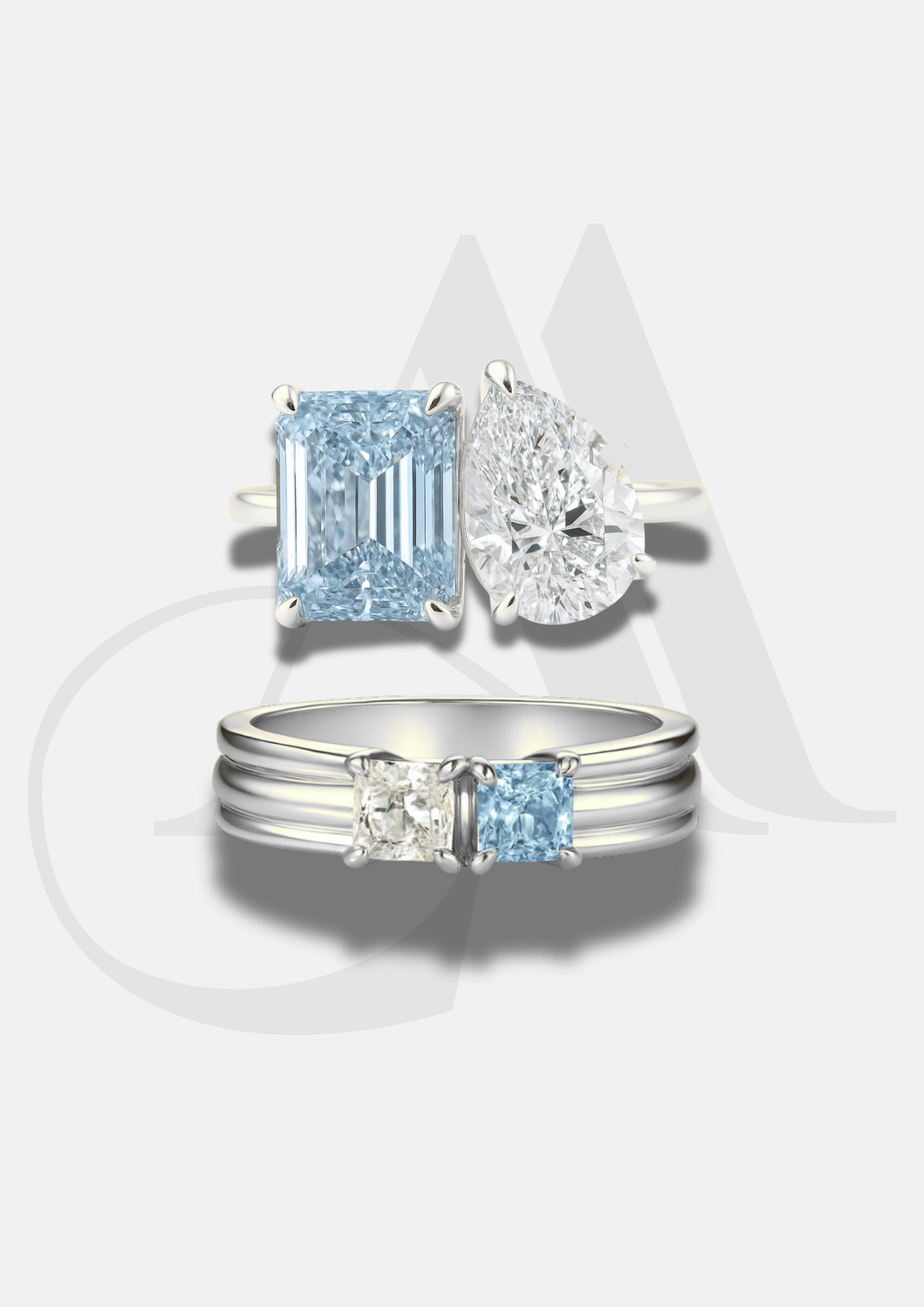 The "You & Me" Birth Month Ring Set Silver