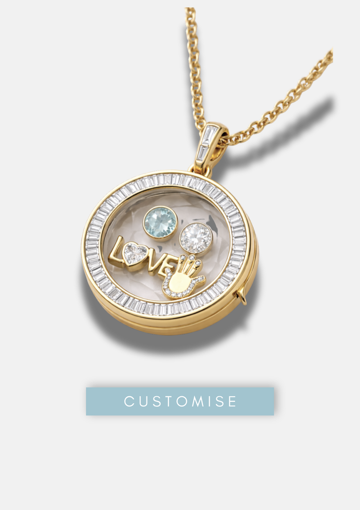ROUND SQUARE PAVÉ BIRTHSTONE LOCKET