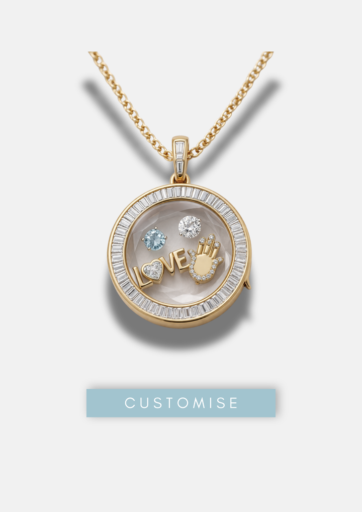 ROUND SQUARE PAVÉ BIRTHSTONE LOCKET