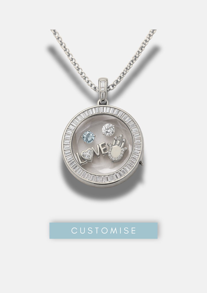 ROUND SQUARE PAVÉ BIRTHSTONE LOCKET