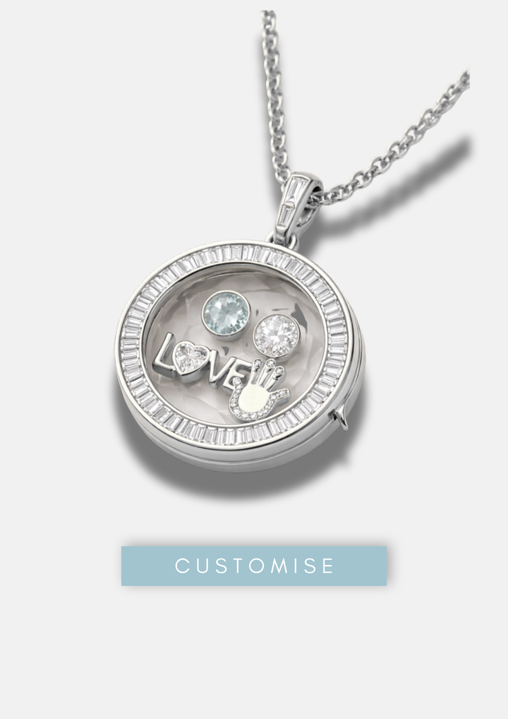 ROUND SQUARE PAVÉ BIRTHSTONE LOCKET