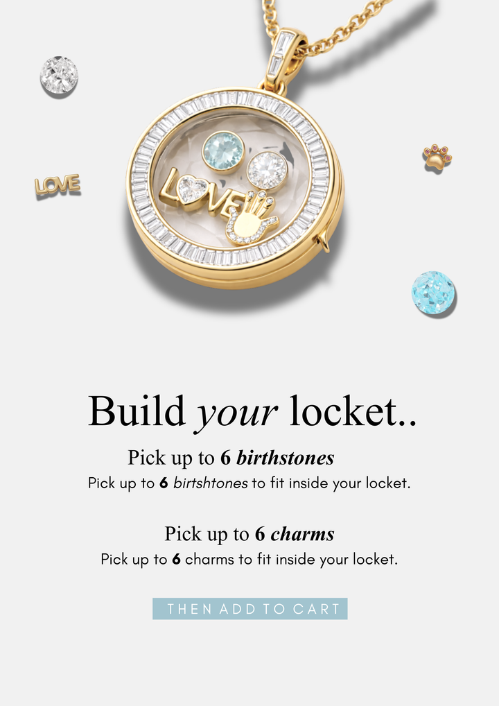 ROUND SQUARE PAVÉ BIRTHSTONE LOCKET