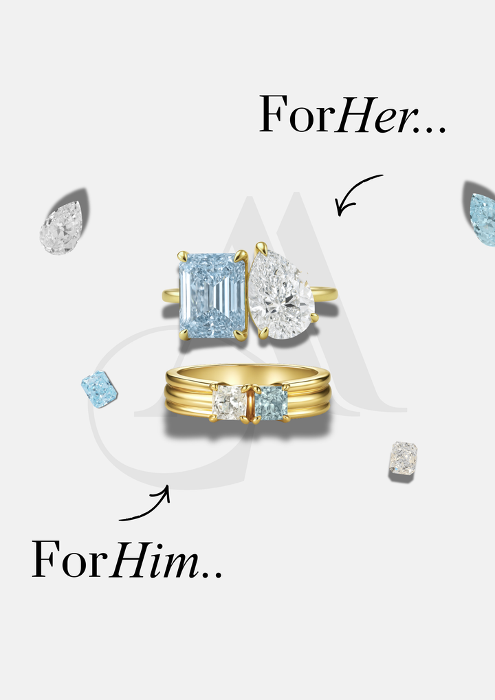 The "You & Me" Birth Month Ring Set Gold