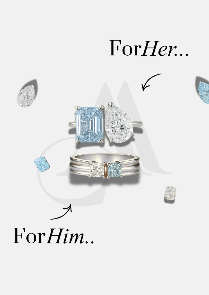 The "You & Me" Birth Month Ring Set Silver