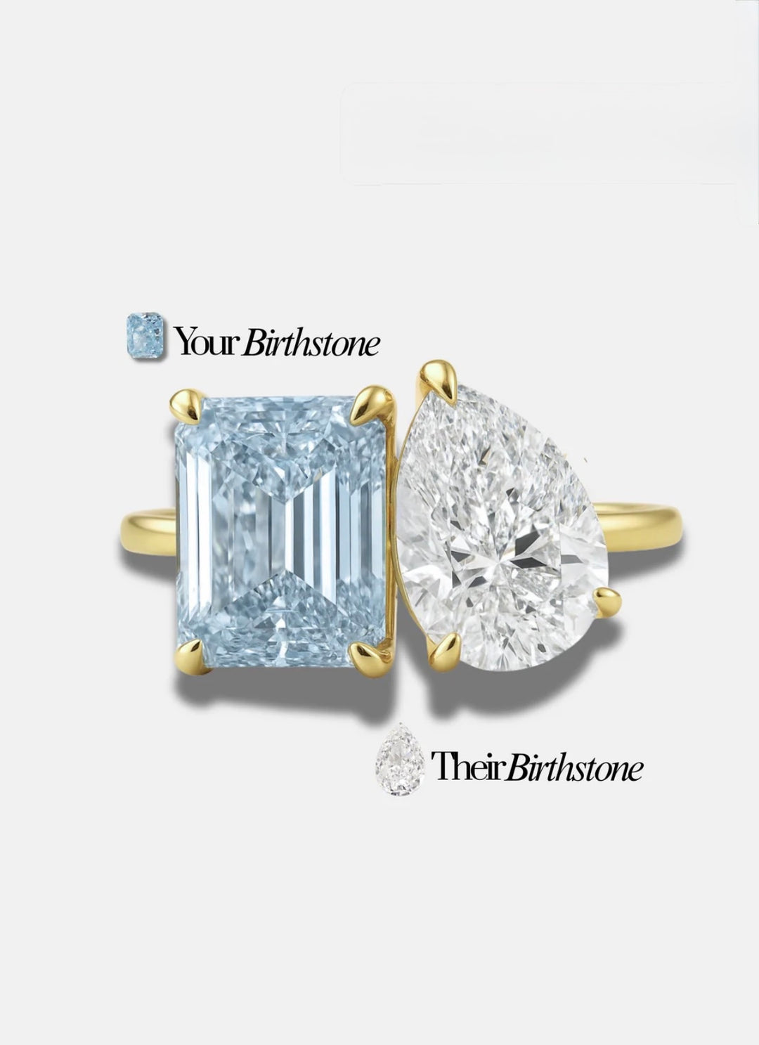 The "You & Me" Alara Birth Month Ring Gold