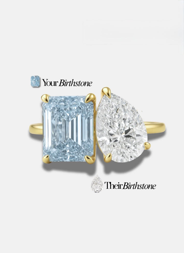 The "You & Me" Alara Birth Month Ring Gold