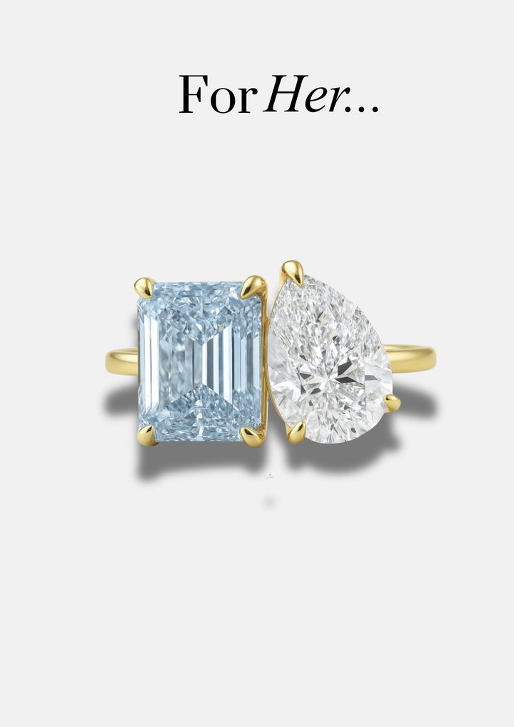 The "You & Me" Birth Month Ring Set Gold