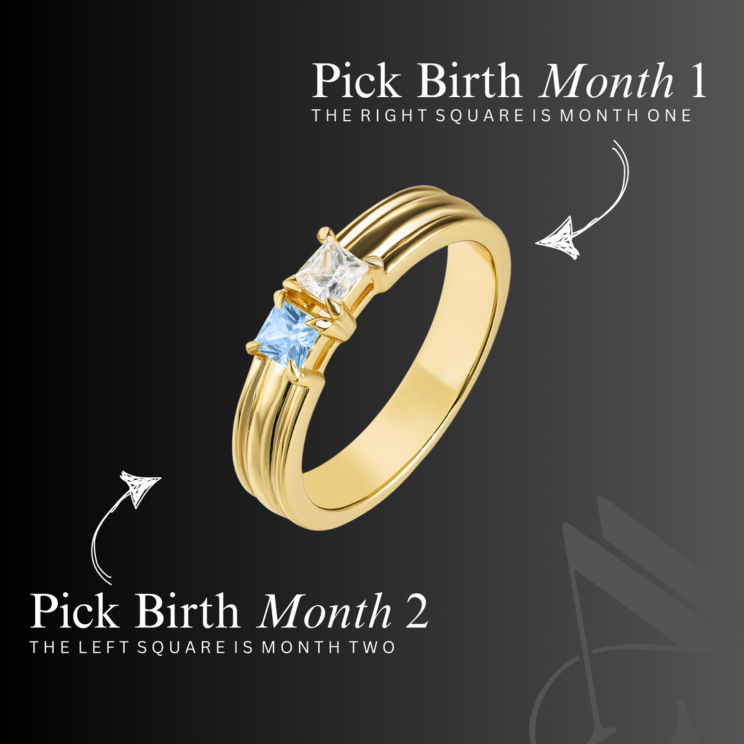 Unisex "You & Me" Alara Birth Month Ring