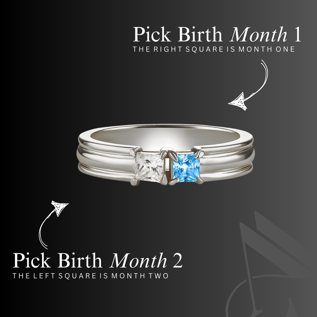 The "You & Me" Alara Birth Month Ring Set