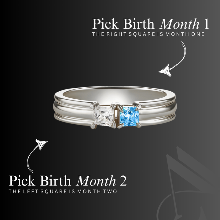 The "You & Me" Alara Birth Month Ring Set