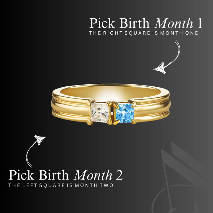 Unisex "You & Me" Alara Birth Month Ring