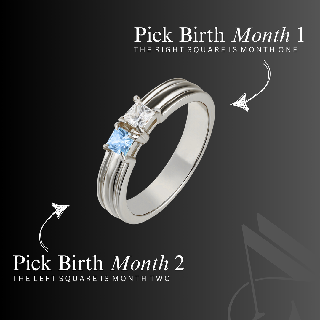 The "You & Me" Alara Birth Month Ring Set