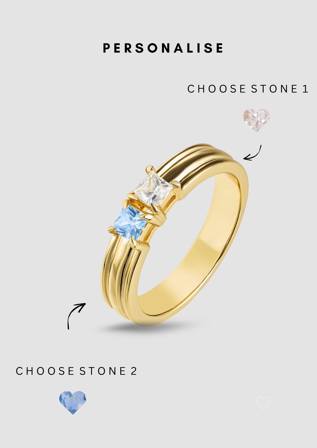 Unisex "You & Me" Alara Birth Month Ring