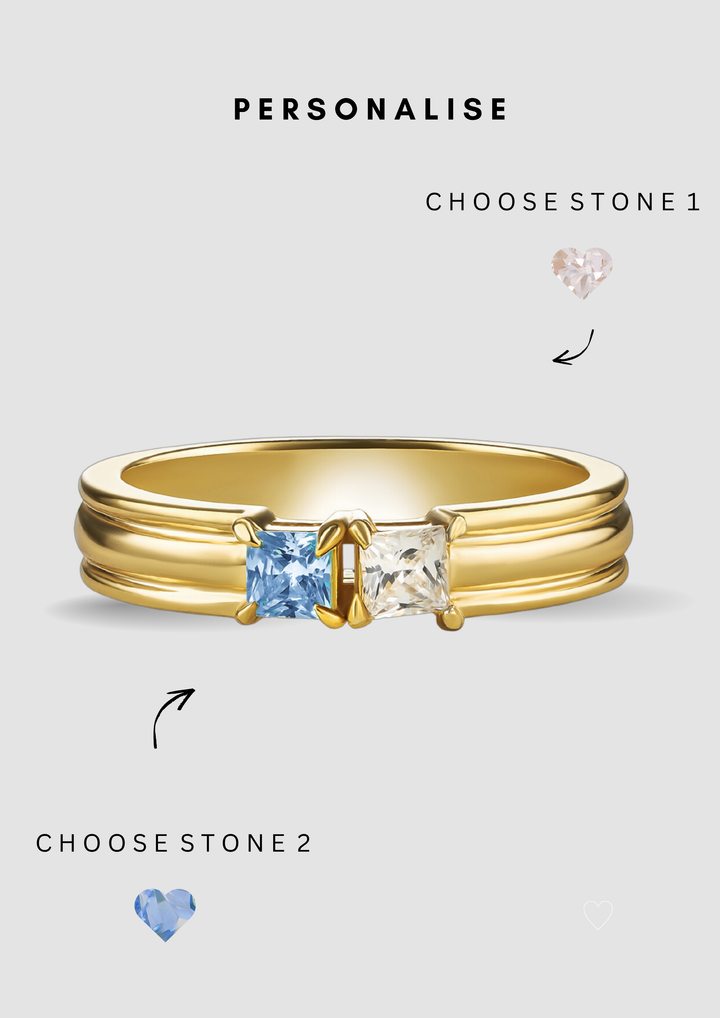 Unisex "You & Me" Alara Birth Month Ring