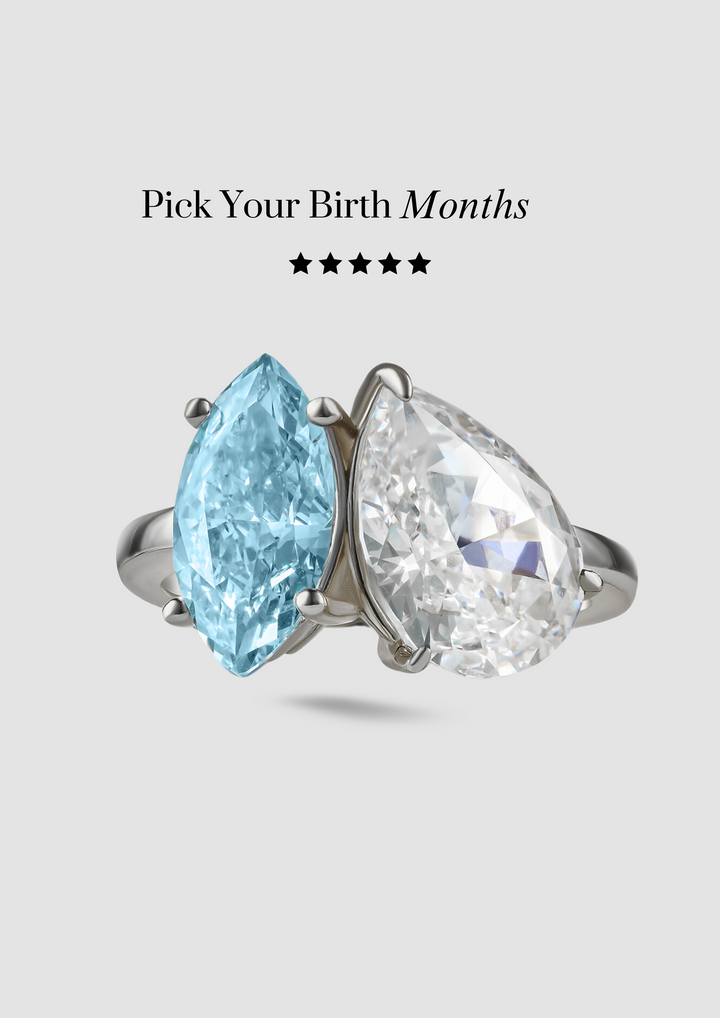 The "You & Me" Marquise Birth Month Ring