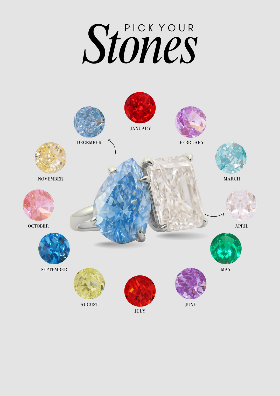 Small "You & Me" Alara Birth Month Ring