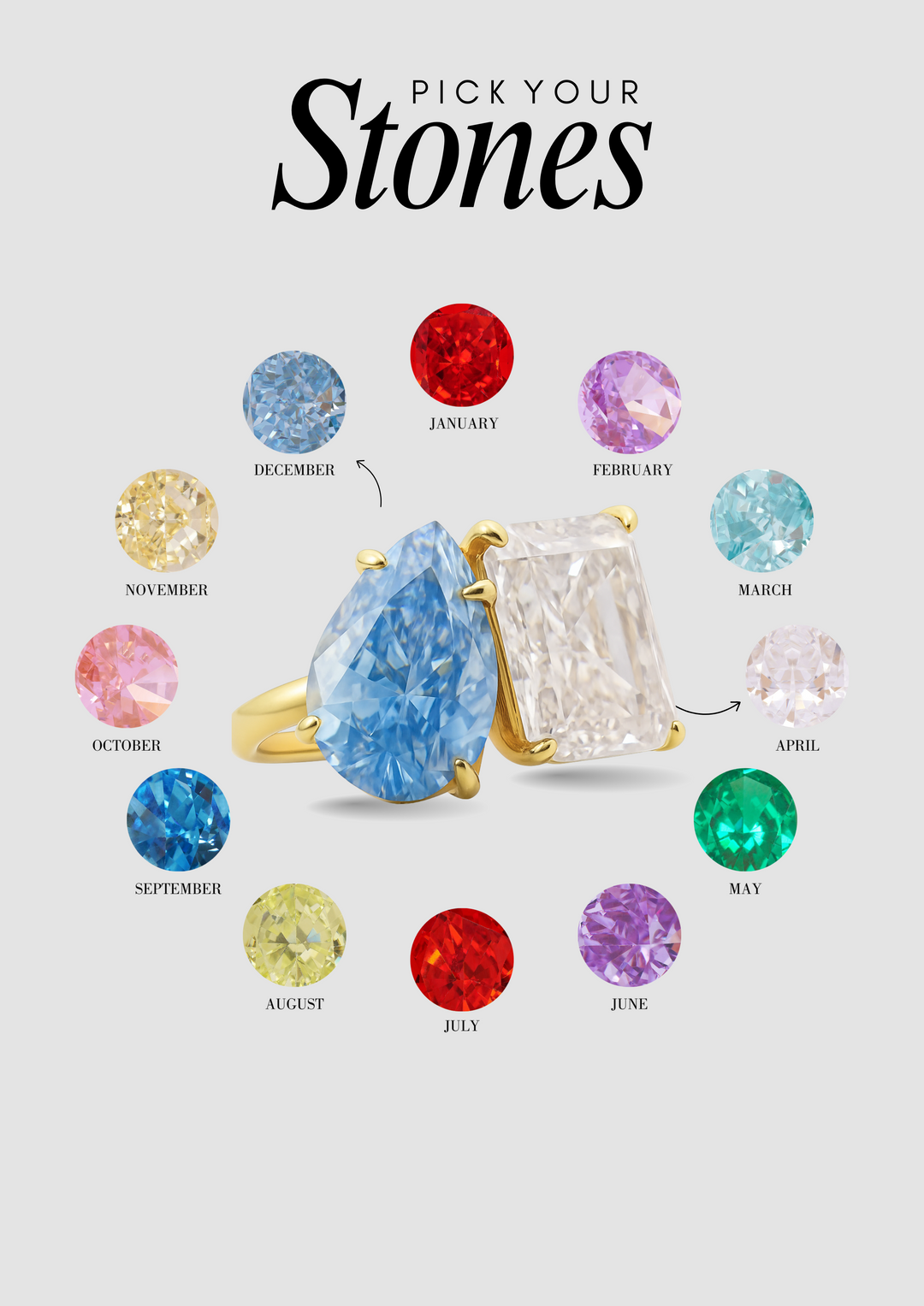 Small "You & Me" Alara Birth Month Ring