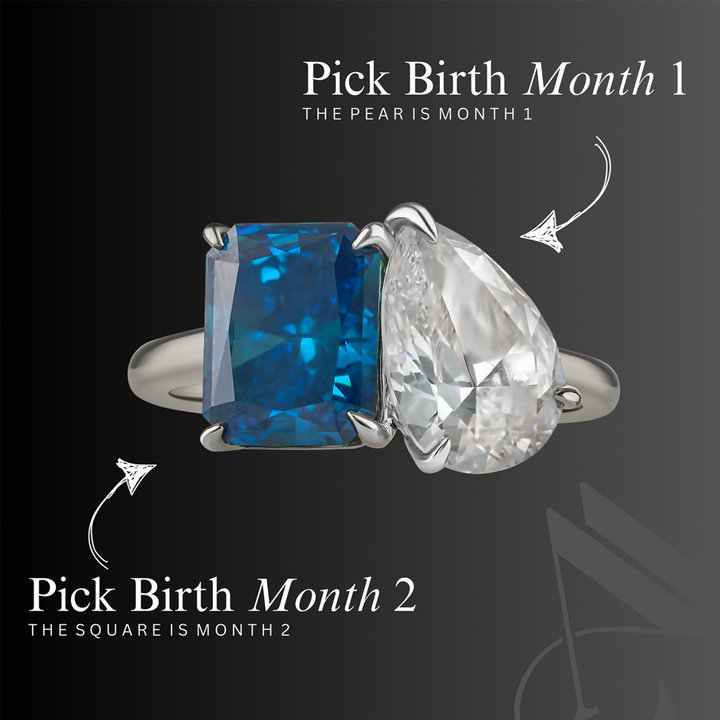 The "You & Me" Alara Birth Month Ring Set